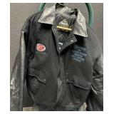 Vtg Black ISCA West Wool Leather Varsity Coat