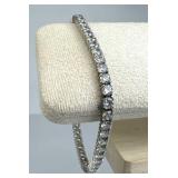 925 Silver Round-Cut Zirconia Tennis Bracelet