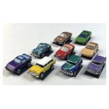 (9) Micro Size Plastic Cars w/ Magnets Attached