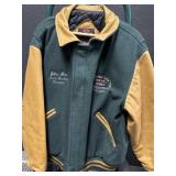 Vtg Green & Tan Wool Varsity ISCA West Jacket