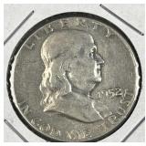1952 Franklin Silver Half Dollar, US 50c, 90%