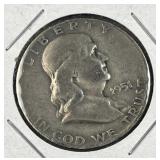 1951-D Franklin Silver Half Dollar, US 50c, 90%