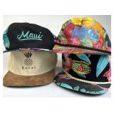 (4) Assorted Floral Caps