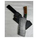 Damascus Steel Fixed Blade Knife w/ Sheath