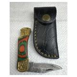 Damascus Steel Fixed Blade Knife w/ Sheath