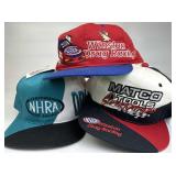 (3) Assorted NHRA Drag Racing Snapback Caps