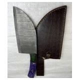 Damascus Steel Fixed Blade Knife w/ Sheath