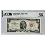 1953 US $2 STAR Red Seal Note, PMG 55 EPQ