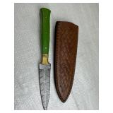 Damascus Steel Fixed Blade Knife w/ Sheath