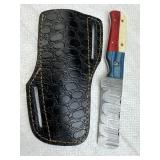Damascus Steel Fixed Blade Knife w/ Sheath