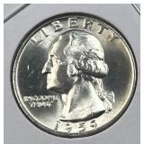 1959 Silver Washington Quarter, Gem BU 90%