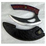 Damascus Steel Fixed Blade Knife w/ Sheath