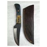 Damascus Steel Fixed Blade Knife w/ Sheath