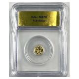 1/200 Ozt. Gold 'The Coin Shack' .9999 24K ICG