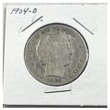1904-O Barber Silver Half Dollar, US 90%