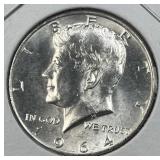 1964 JFK 90% Silver Half Dollar, Uncirculated