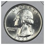 1959 Silver Washington Quarter, Gem BU 90%
