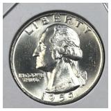 1959 Silver Washington Quarter, Gem BU 90%