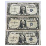 1935-E,F,G US $1 Silver Certificates, Blue Seal