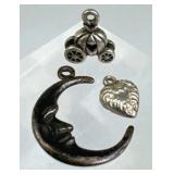 925 Silver 3 Vintage Charm Set