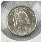1957 Netherlands Antilles Silver 1/10 Gulden .640