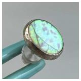 925 Silver (1) Oval Fire Opal Post Earring