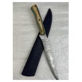 Damascus Steel Fixed Blade Knife w/ Sheath