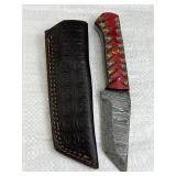 Damascus Steel Fixed Blade Knife w/ Sheath