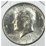 1964 JFK 90% Silver Half Dollar, Uncirculated
