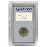 1946 Silver Booker T. W. Half AACGS MS62