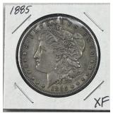 1885 Morgan Silver Dollar, US $1 Coin, XF, 90%