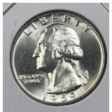 1959 Silver Washington Quarter, Gem BU 90%