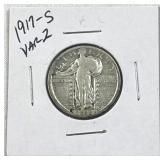 1917-S Variety II Standing Liberty Silver Quarter