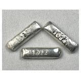 (3) 4g+ Silver Atocha Shipwreck Style Ingots .999