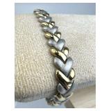 925 Silver Two-Tone Woven Link Bracelet