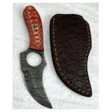 Damascus Steel Fixed Blade Knife w/ Sheath