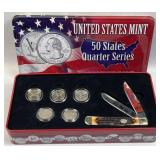 2001 Commemorative Knife & Coin Set, 25c BU