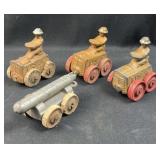 (4) USA Lead Army Toys (For Parts/Repair)