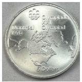 1976 Silver Canada Olympics $5 Coin Elizabeth II