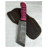 Damascus Steel Fixed Blade Knife w/ Sheath