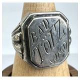 835 Silver Vintage Engraved German Signet Ring