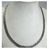 925 Silver Italy Braided Herringbone Necklace