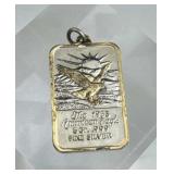 999 Silver Vtg 1983 American Eagle 5g Bar Pendant
