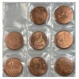 (8) Copper Bullion Coins with Replica Designs