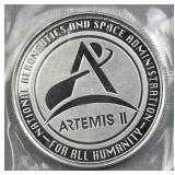 1oz Silver NASA Artemis II Round .999 Fine