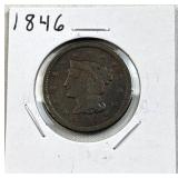 1846 US Large Cent, 1c Coin
