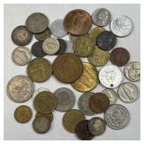 Vintage Assortment Mexico/Euro Coins, Nice Mix