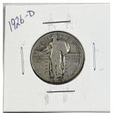 1926-D Standing Liberty Silver Quarter, US 90%