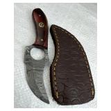 Damascus Steel Fixed Blade Knife w/ Sheath