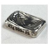 41g Silver Hand Poured Wavy Bar .999 Fine